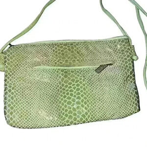Vtg Bags By Pinky Leather Snakeskin Pattern Crossbody/Shoulder Bag